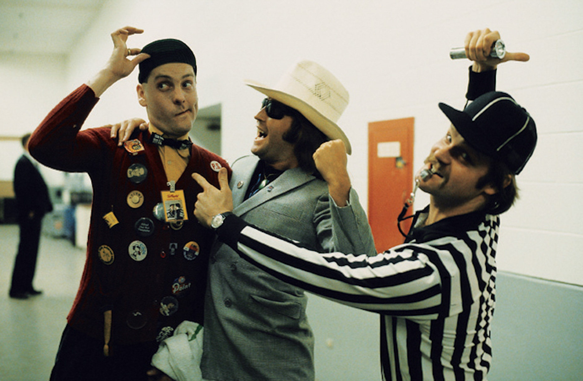Mick Jones & Cheap Trick Guitarist Rick Nielson with _Referee,_ Cotton Bowl, Dallas, TX, June 21, 1980  [Lisa Tanner]_1